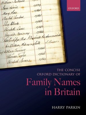 cover image of The Concise Oxford Dictionary of Family Names in Britain